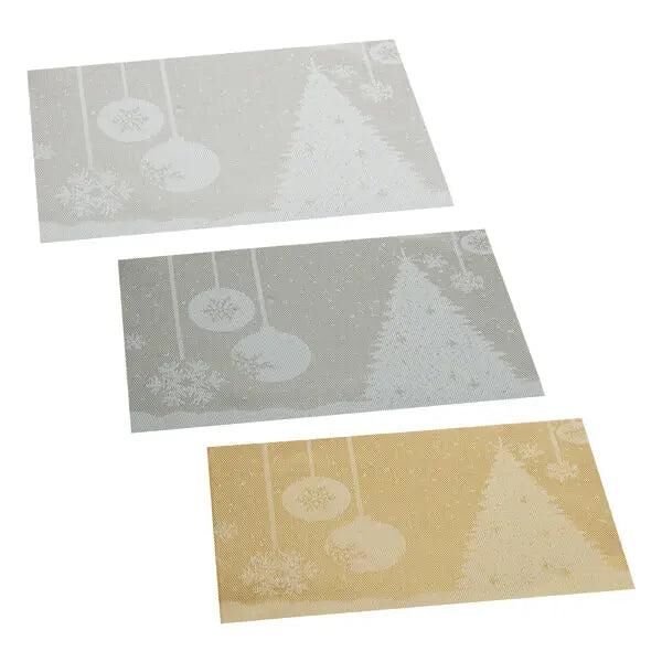 Weihnachtsbaum Tischsets aus PVC, 45x30cm, 3er-Set &ndash; Festliche Tischdeko