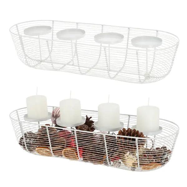 Weihnachtskranz-Halterung, Reinwei&szlig;, Robust 50cm Durchmesser - Festlicher Mittelpunkt