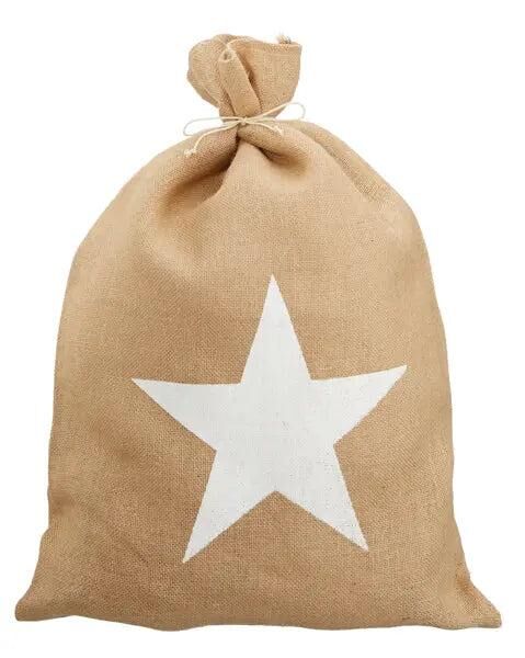 Weihnachtssack Stern, M, 50x75cm - Festlicher Geschenksack f&uuml;r die Feiertage