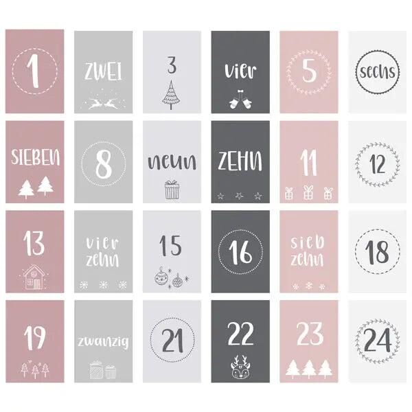 Weihnachtsvorfreude: 24-Tage Postkarten-Adventskalender mit Festmotiven