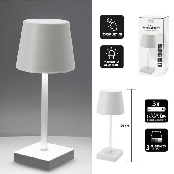 Wei&szlig;e LED Schreibtischlampe, batteriebetrieben, 26cm, flexibel einsetzbar