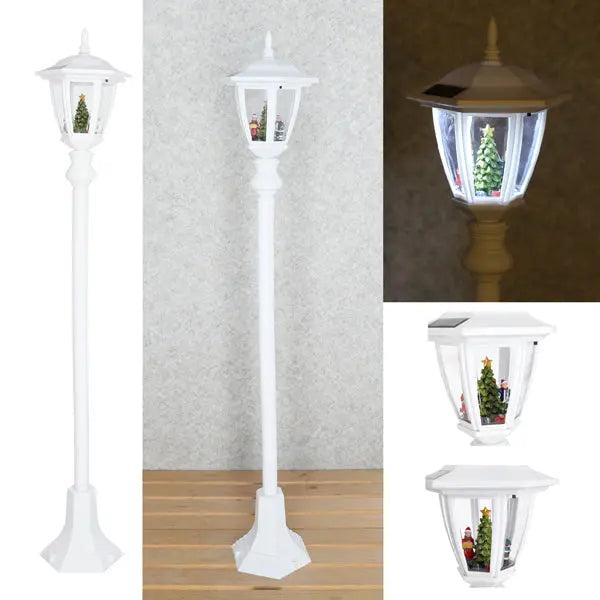 Wei&szlig;e LED Solar-Weihnachtslaterne, Stilvolle Gartenbeleuchtung, 105cm