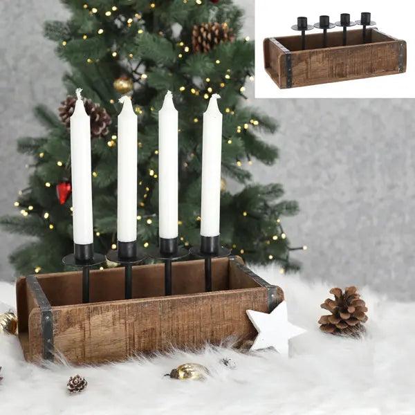 WERBUNG Adventsleuchter in Ziegelform, ca. 30x15cm