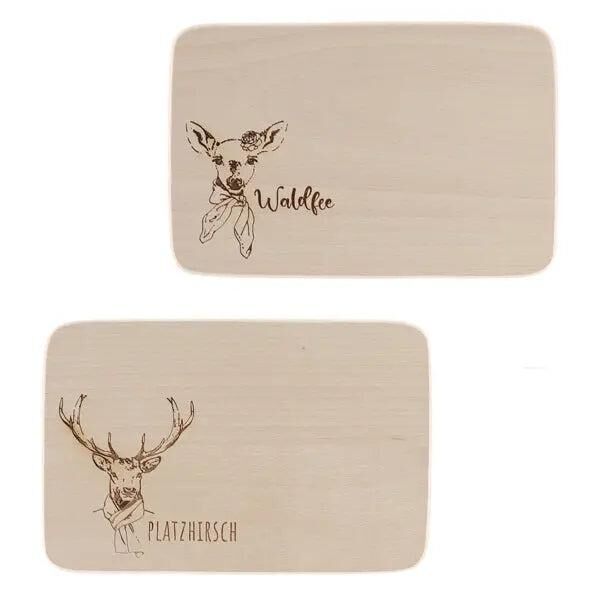 Winterliche Fr&uuml;hst&uuml;cksbrettchen, 2er Set, Sortiment 2, Verschiedene Motive