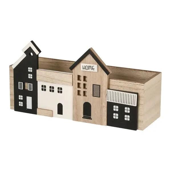 Wooden 'Home' Box, 27x8.5cm - Stylish Multipurpose Storage Solution