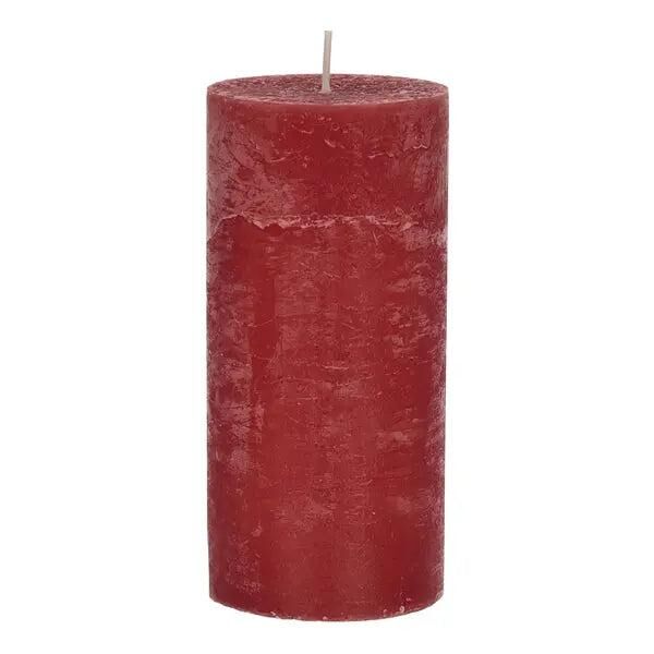 XL Stumpenkerze Rustic in Altrot, 10x20cm - Auff&auml;lliges Dekorelement