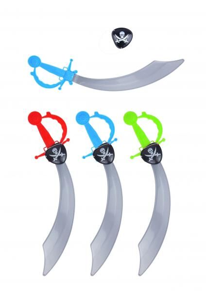 2-teiliges Piraten-Set: 45 cm Schwert & Augenklappe, 3 Farben - Ideales Piraten-Kost&uuml;m-Zubeh&ouml;r