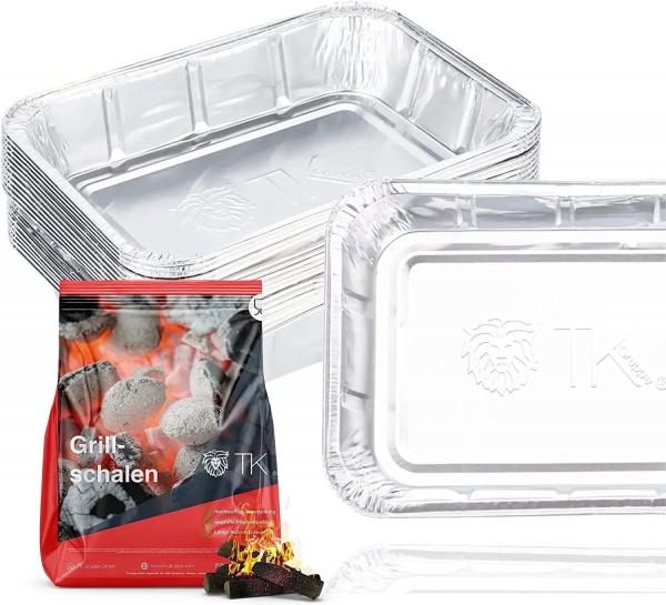 20er Tropfschale - Einwegschale aus Aluminium zum Grillen - Aluschale ca. 14x19 cm Grillschale - Fettauffangschale Gasgrill (1)