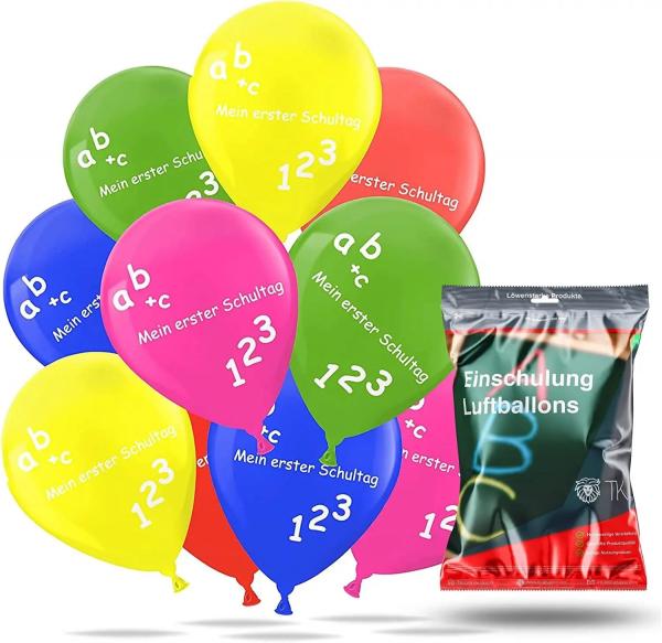 20x Luftballons Schule Ballon Einschulung ABC 1. Schulanfang zur Deko & Dekoration