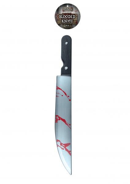 50cm Blutiges Messer Attrappe, realistische Halloween Waffe