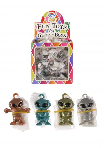 Alien Fallschirmspringer, 3,1 cm, 4 Designs und Varianten - Spa&szlig;spielzeug f&uuml;r Kinder