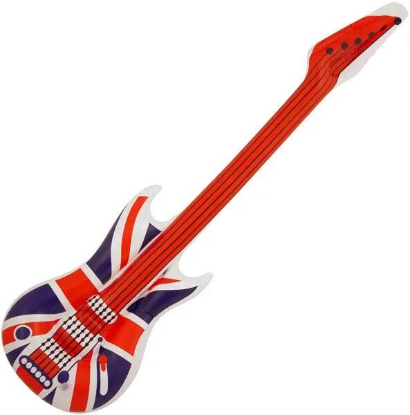 Aufblasbare Gitarre 106 cm im Union Jack-Design &ndash; ideal f&uuml;r Partys und Musik-Events