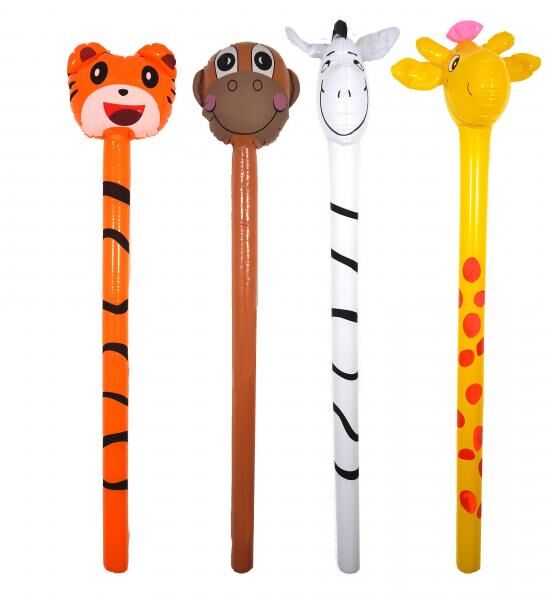 Aufblasbarer Dschungelstab 118 cm &ndash; 4 St&uuml;ck sortiert, Spielzeug f&uuml;r Kinder