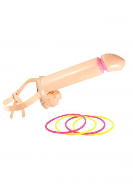 Aufblasbares Willy 32 cm mit 4 Ringen, Spielset &ndash; perfekt f&uuml;r Junggesellinnenabschiede
