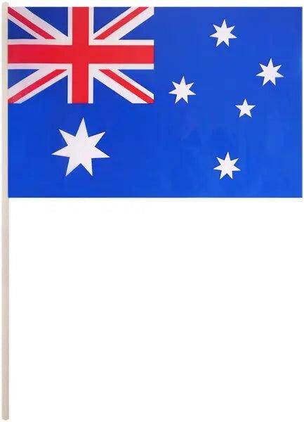 Australien Handflagge, 29x17 cm, PVC, mit 40 cm Stab, robust