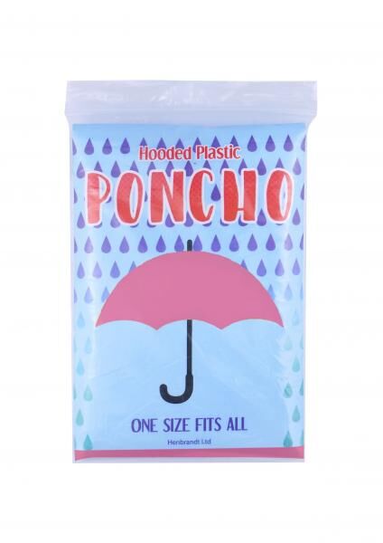 Baby Notfall-Poncho, Kunststoff, Rosa - Wasserdichter Regenschutz F&uuml;r Kleinkinder