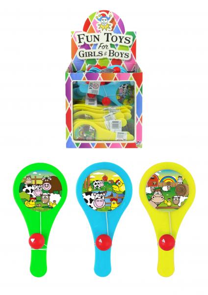 Bauernhof-Schl&auml;ger und Ball-Set, 12 cm, 3 Designs, 3 Farben, Outdoor-Spielzeug f&uuml;r Kinder