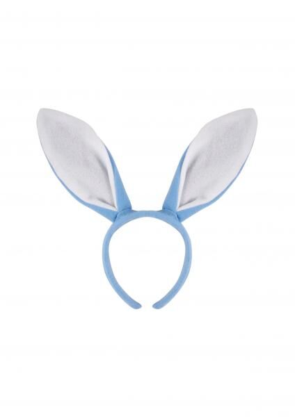Blaues Hasenohren Stirnband 27x28 cm - Kinder Karneval & Ostern Kopfschmuck