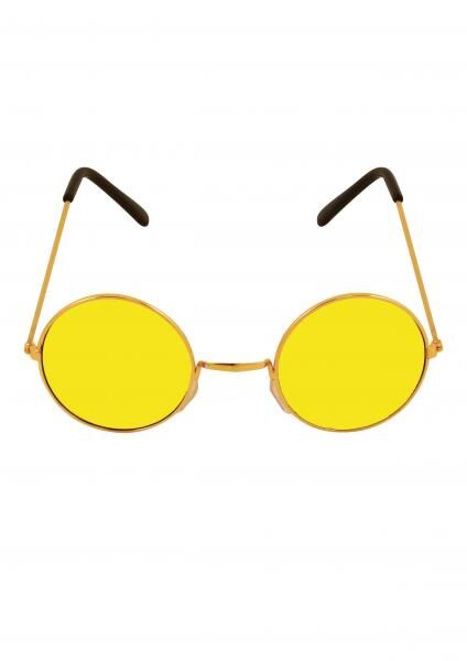 Brille f&uuml;r Erwachsene mit gelben Gl&auml;sern und goldenem Rahmen, stilvolles Accessoire