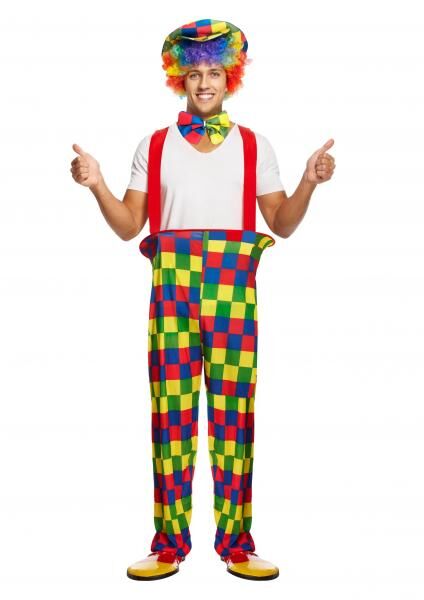 Clown-Kost&uuml;m f&uuml;r Erwachsene, buntes Regenbogen-Zirkus-Outfit