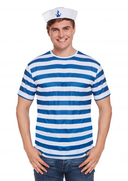 Damen Blau-Wei&szlig; gestreiftes Oberteil f&uuml;r Erwachsene &ndash; Modisches Top im Marine-Stil