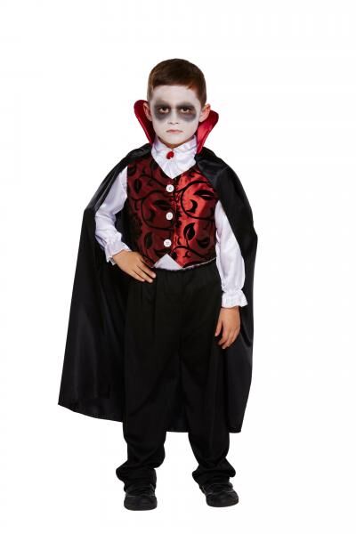 Deluxe-Vampir-Kost&uuml;m f&uuml;r Kinder, mittelgro&szlig; (7&ndash;9 Jahre) &ndash; exklusives Halloween-Outfit