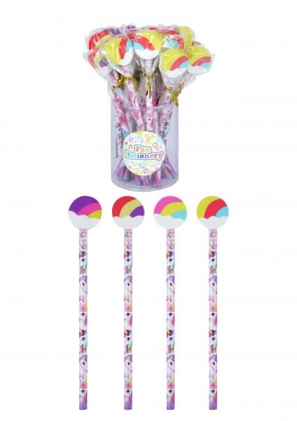 Einhorn-Bleistift mit Radiergummi, zauberhaftes Regenbogen-Design, ideal f&uuml;r Schule und Hobby
