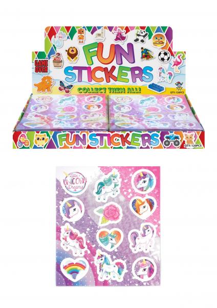 Einhorn Sticker Set, 12 St&uuml;ck, 10 x 11,5 cm - Bunte Einhorn Aufkleber F&uuml;r Kinder