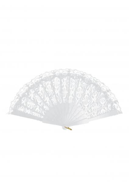 Elegante wei&szlig;e Spitzenf&auml;cher, Handf&auml;cher 45x25cm, Hochzeits- und Partyzubeh&ouml;r