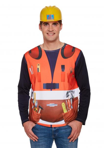 Erwachsene Bauarbeiter Kost&uuml;m-Shirt, Dress-Up, Verkleidung
