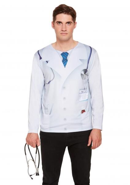 Erwachsenen-Kost&uuml;m Arztshirt - Doktor Verkleidung, realistisches Design