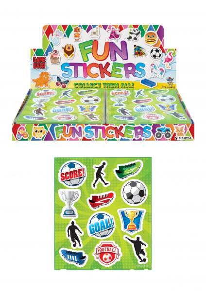 Fu&szlig;ball-Aufkleber-Set 10x11,5 cm, 12 St&uuml;ck Pro Karte &ndash; Kinder Deko-Aufkleber