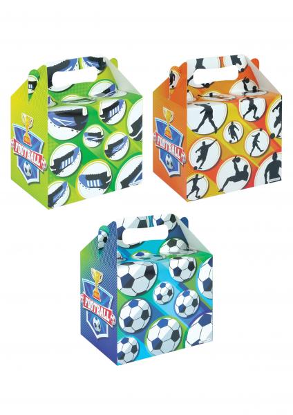 Fu&szlig;ball Lunchbox f&uuml;r Kinder, 14L x 9,5B x 12H cm, Bpa-Frei, 3 Designs