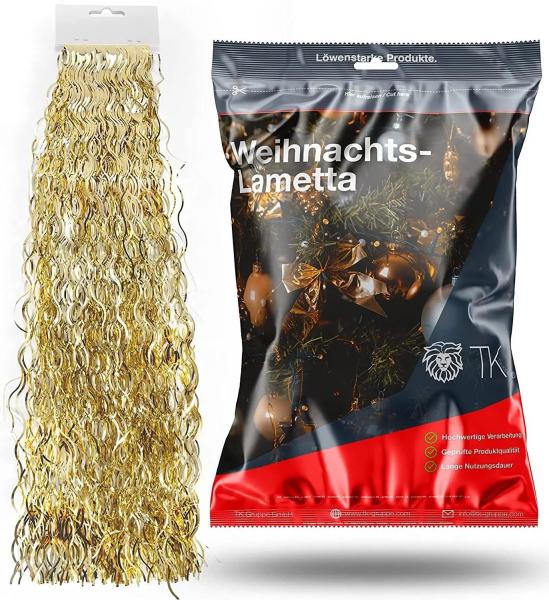 Gold Lametta - Stanniol Metal Technology - t&auml;uschend echt - als Deko Dekoration zu Weihnachten (Gold)