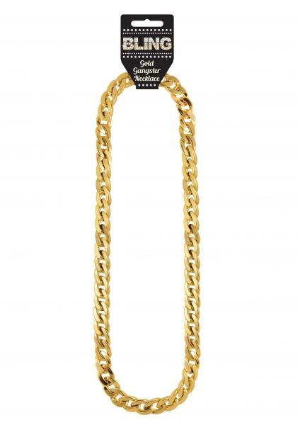 Goldene Gangster Halskette 81cm - Kost&uuml;mzubeh&ouml;r, Goldkette f&uuml;r Hip-Hop, Rapper Outfit