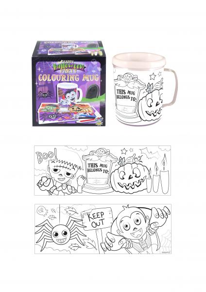 Halloween Ausmalbecher mit 2 verschiedenen Designs