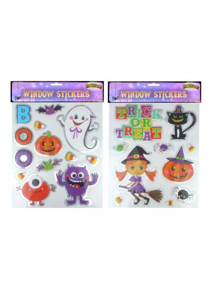 Halloween-Fensteraufkleber, 2 verschiedene Deko-Designs