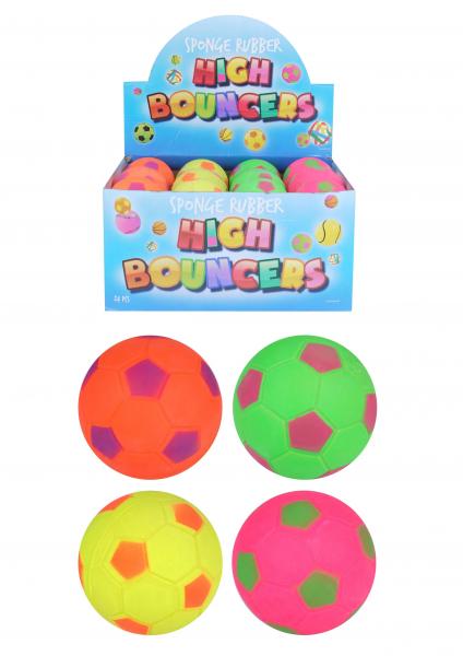 Hoher Bounce Fu&szlig;ballball, 6,2 cm, 4 verschiedene Farben
