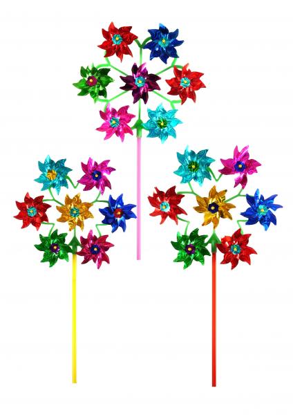 Holografische winddichte Folie 19,5 cm, 7-Blatt-Design, kaltklebend &ndash; Outdoor-Dekoration