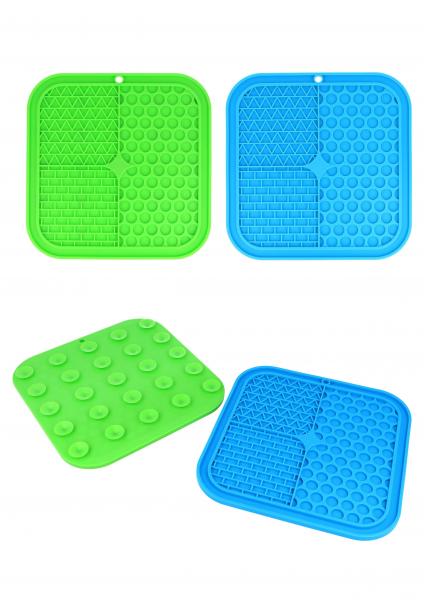 Hundeleckmatte 20x20x1,2 cm - 2 sortierte rutschfeste Leckmatten f&uuml;r Hunde