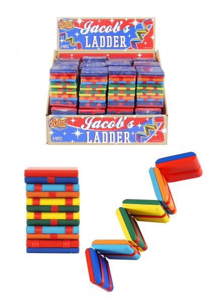 Jacobsleiter Spielzeug 5x5x8,5 cm, Klassisches Holz-Klappspiel f&uuml;r Kinder