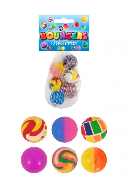 Jetball, 2,5 cm, 6 verschiedene Motive &ndash; Kleiner Sprungball f&uuml;r Kinder