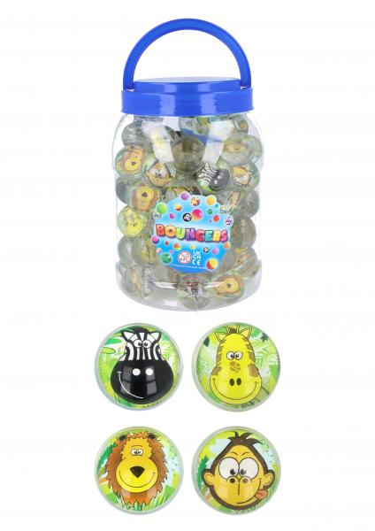 Jungle Ball Jetball 3,3 cm &ndash; 4 sortierte Farben, bunte Sprungb&auml;lle f&uuml;r Kinder