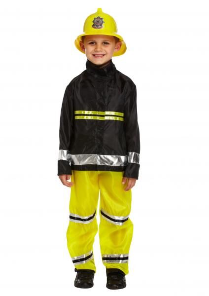 Kinder-Feuerwehrmann-Kost&uuml;m, Gr&ouml;&szlig;e 4-6 Jahre, Spielzeug-Feuerwehr-Uniform