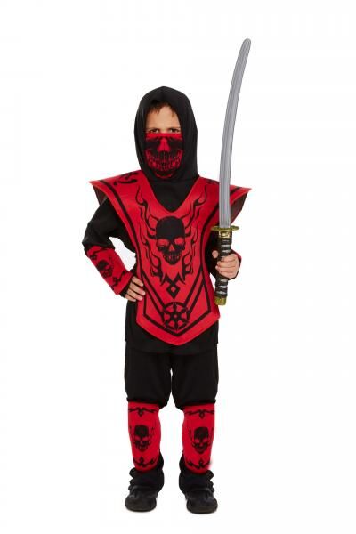 Kinder-Ninja-Kost&uuml;m klein, Gr&ouml;&szlig;e 4&ndash;6 Jahre &ndash; perfekt f&uuml;r Karneval und Dekoration