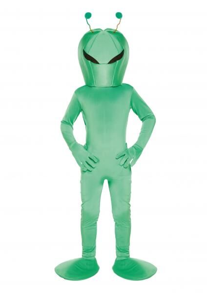Kinderkost&uuml;m Alien Middle Size Gr&ouml;&szlig;e F&uuml;r 7-9 Jahre - Weltraumverkleidung Jungen Und M&auml;dchen