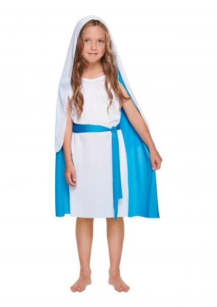 Kost&uuml;m Maria F&uuml;r Kinder, Gr&ouml;&szlig;e Medium (7-9 Jahre) - Verkleidung F&uuml;r Weihnachtsspiele