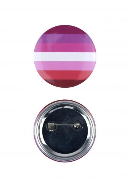 Lesbian Pride badge, 4 cm, rainbow colors, button for diversity and inclusion