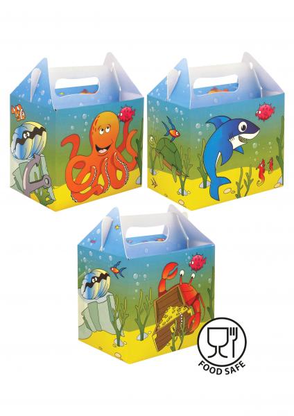 Lunchbox Meerestiere, Bento Box 14x9,5x12cm, Auslaufsicher, Kinder-Lunchbox-Set