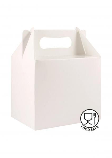 Lunchbox Wei&szlig;, Kompakte Gr&ouml;&szlig;e 14L x 9,5B x 12H cm &ndash; Ideal f&uuml;r Schule & B&uuml;ro